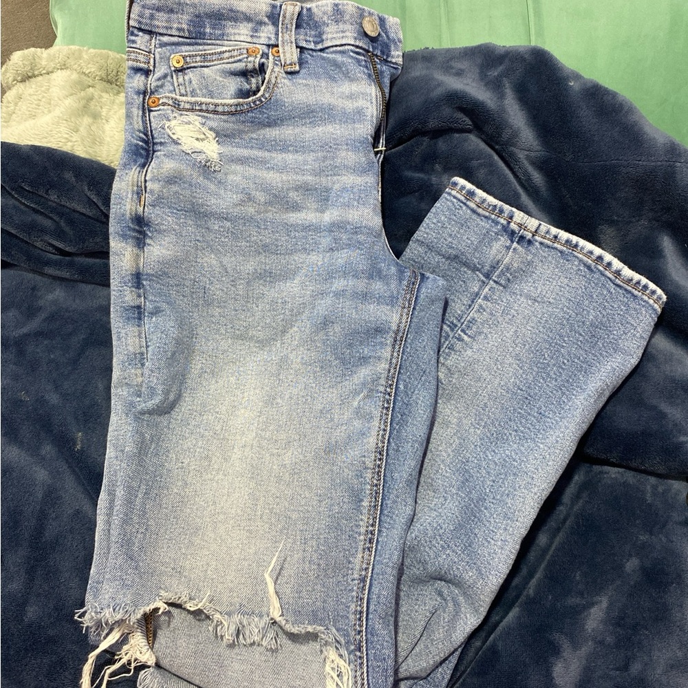 American Eagle By Payless Light Blue Distressed Jeans